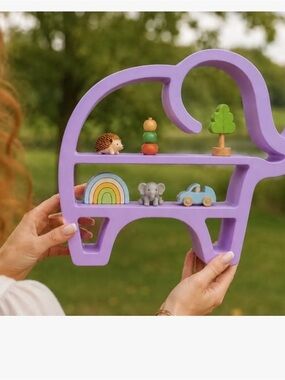 Purple Elephant-Shaped kids Display Shelf for Kids Toys!